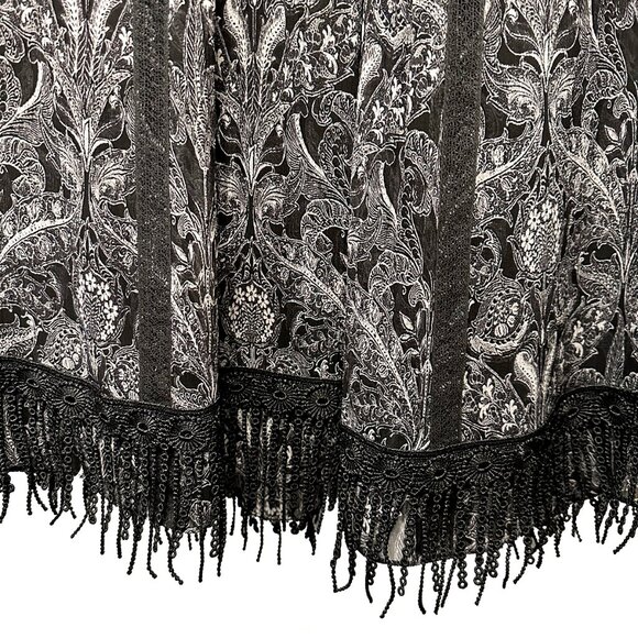 ELIE TAHARI Tie Front‎ Mini Tunic Dress, EUC, Size 4, 100% Silk, black, fringe - Picture 10 of 14